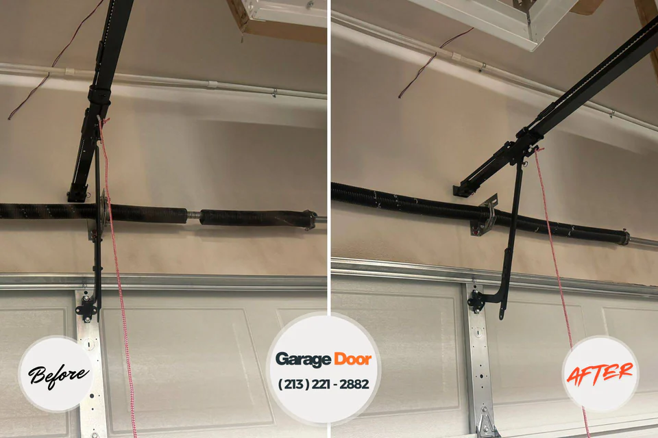 Before and after: garage door repair Wayland, MI